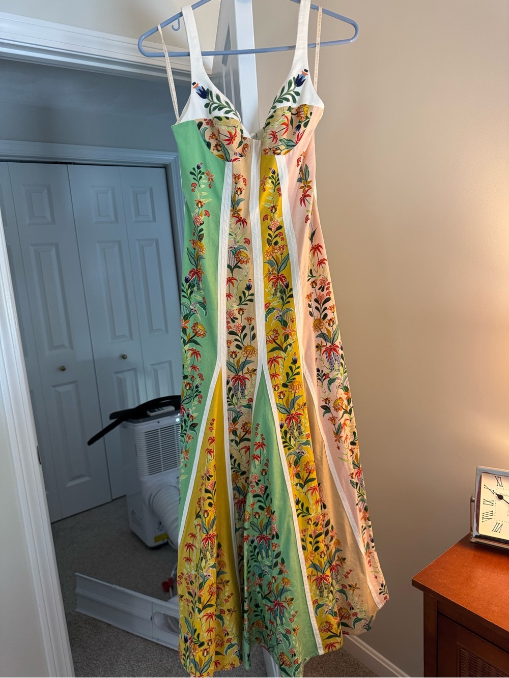 NWT Farm Rio Delicate Floral Stripes Maxi Dress